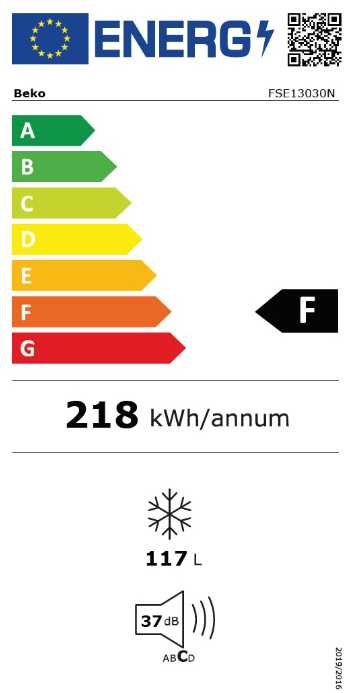 BEKO Šaldiklis FSE13040N, 102 cm, 117L, Energy class E, Fast Freeze, Baltas
