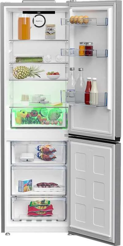 BEKO Šaldytuvas B3XRCNA364HXB, aukštis 185 cm, energijos klasė E, NeoFrost, HarvestFresh, AeroFlow, Nerūdijantis plienas