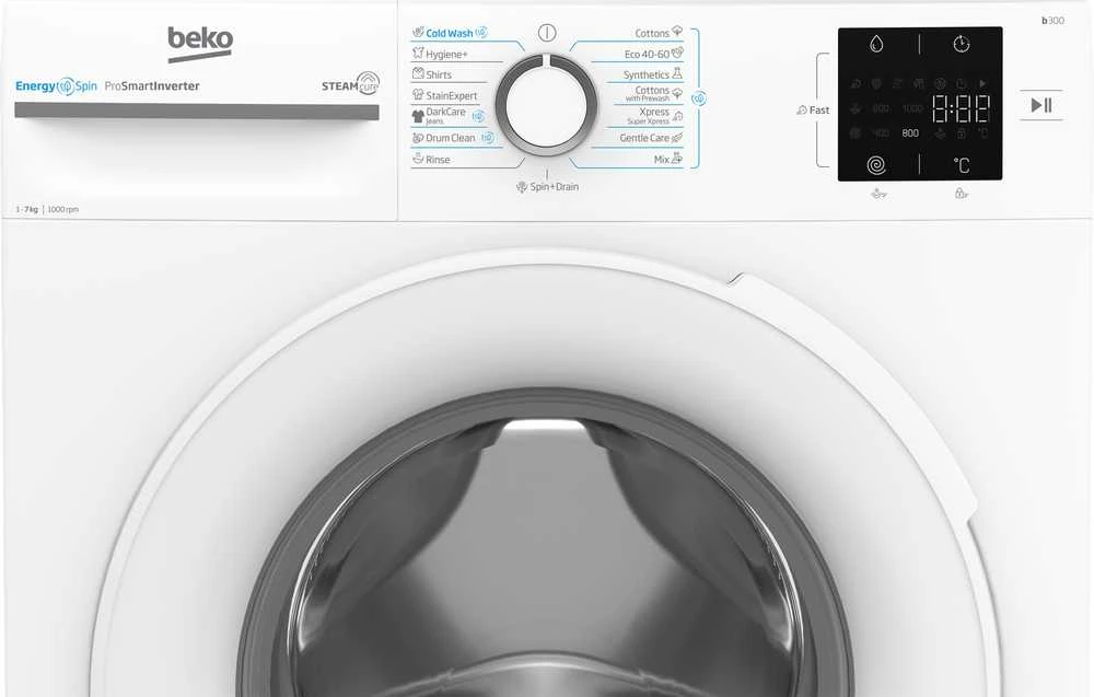 BEKO Skalbimo mašina BM3WFSU37013WW, 7kg, Energy class A, 49.6 cm, 1000 rpm, Inverter motor, Steam Cure