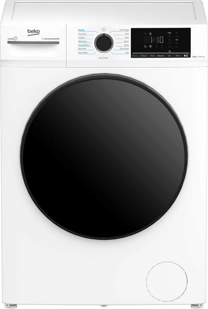 BEKO | Skalbimo mašina su džiovykle | BMM5DFO5741W | Energijos vartojimo efektyvumo klasė A/D | Priekinis pakrovimas | Skalbimo talpa 7kg | 1400 aps./min. | Plotis 52 cm | Plotis 60 cm | LED | Džiovinimo sistema | Džiovinimo talpa 5kg | Garų funkcija | Baltas
