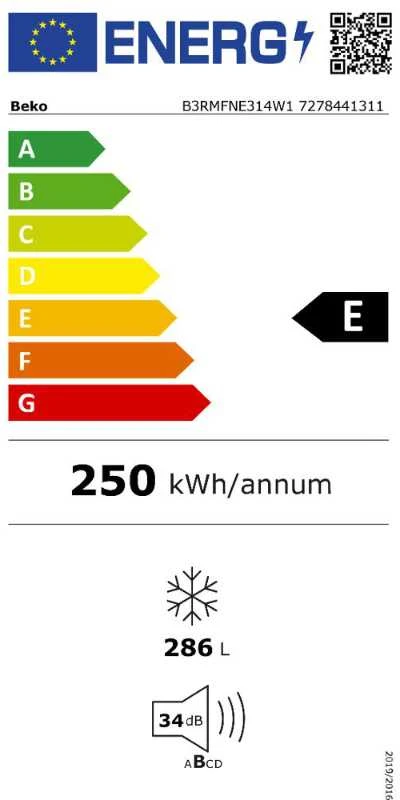 Šaldiklis Beko B3RMFNE314W