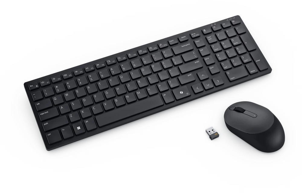 Belaidės pelės ir klaviatūros rinkinys Dell Silent KM555, lietuvių k., QWERTY