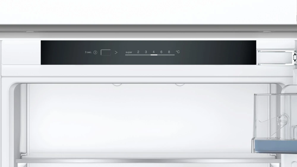Bosch KIV87VFE0 Serija 4, Įmontuojamasis šaldytuvas-šaldiklis su šaldiklio skyriumi apačioje, 177.2 x 54.1 cm, plokščias vyris