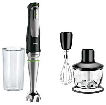 BRAUN Rankinis maišytuvas MQ 7035 X, 1000W, 0.6L, ActiveBlade, SmartSpeed, Inox/Juodas