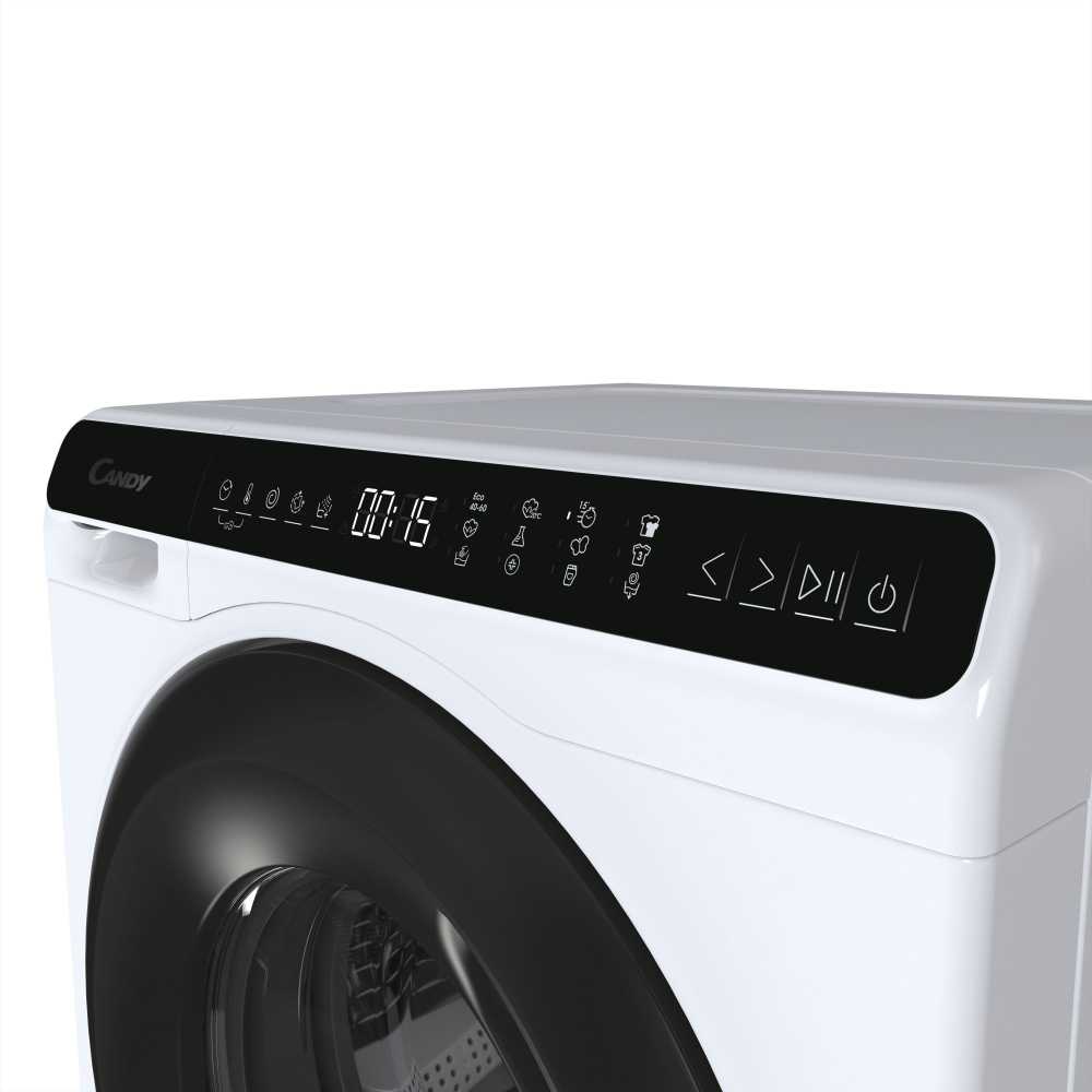 Candy | Skalbimo mašina | CW50-BP12307-S | Energy efficiency class A | Front loading | Skalbimo talpa 5kg | 1200 RPM | Gylis 49 cm | Plotis 51 cm | Ekranas | LCD | Baltas
