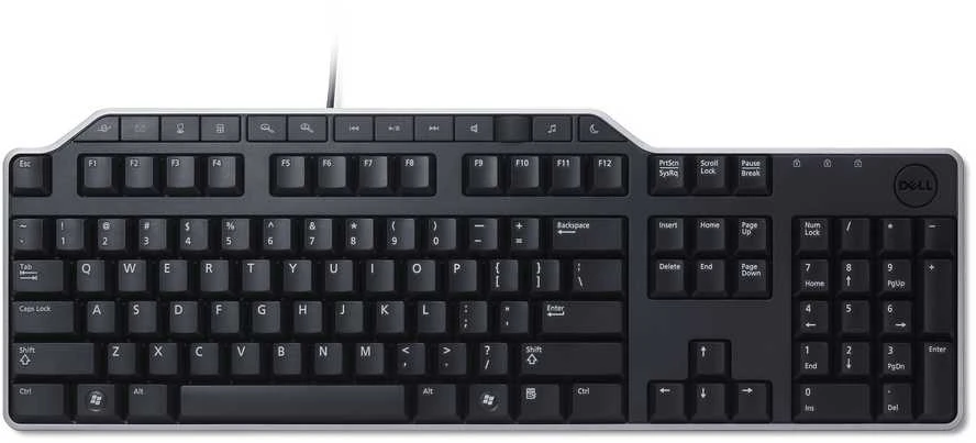 Dell Klaviatūra : Russian (QWERTY) Dell KB-522 su laidu Business Multimedia Klaviatūra su USB jungtimi Juodas