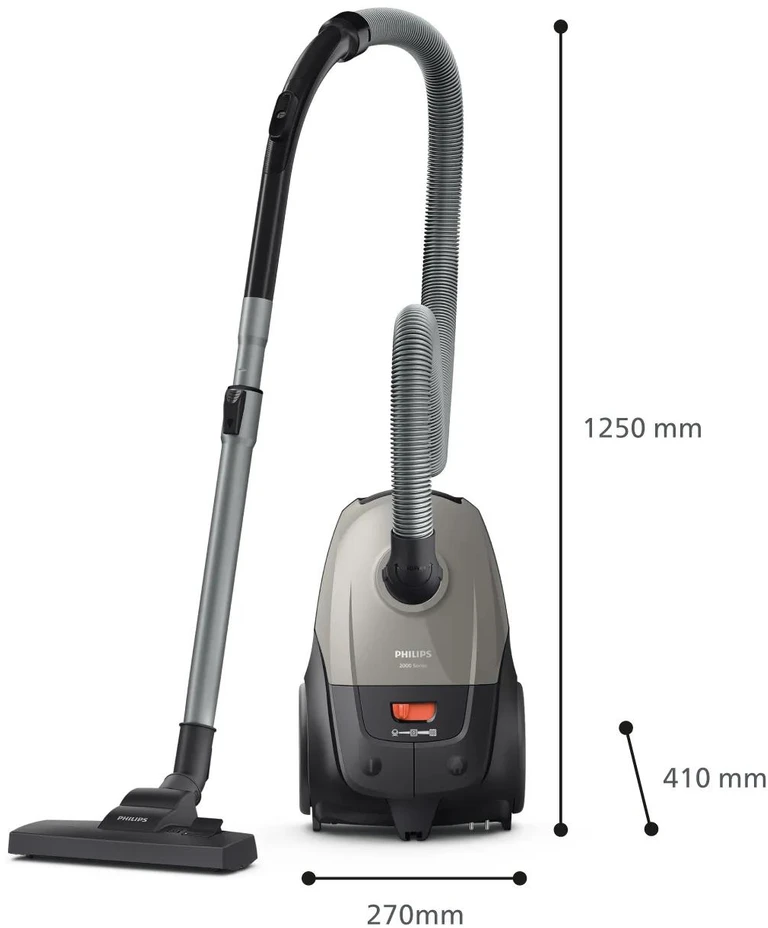 „Philips 2000“ serijos dulkių siurblys su maišeliu XD2152/12, 800 W (Pažeista pakuotė)