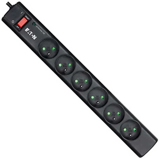 Eaton PS6D viršįtampių ribotuvas 6 AC išvestis(ys / čių) 220 - 250 V Juoda, Balta 1 m