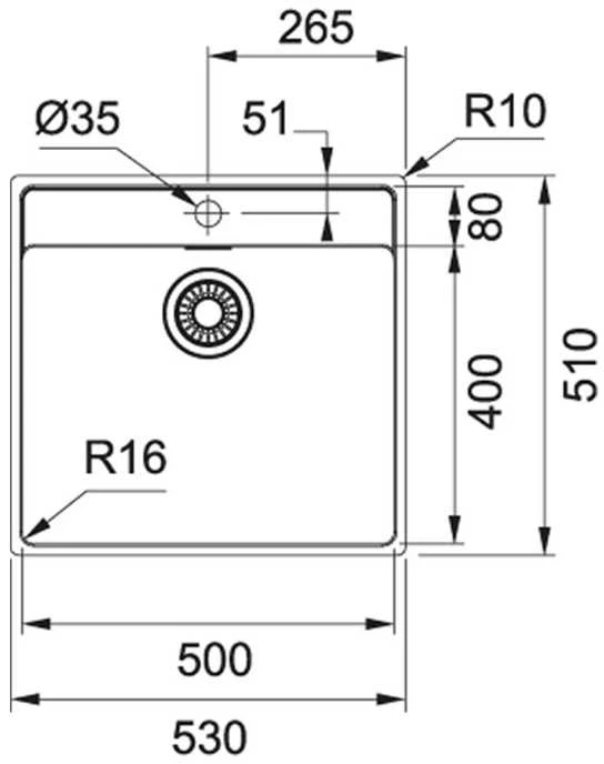 Nerūdijančio plieno korpuso plautuvė Franke Maris MRX 210-50 TL, 127.0531.852