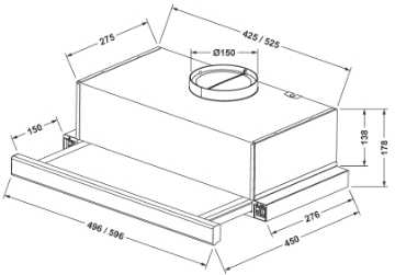 Gartraukis ELEYUS HOOD CCN L 14 150 60 WH Įmontuojamas Baltas 60 cm 340 m3/h