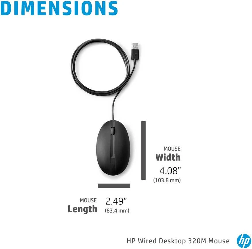 Hewlett Packard (HP) HP su laidu 320M pelė