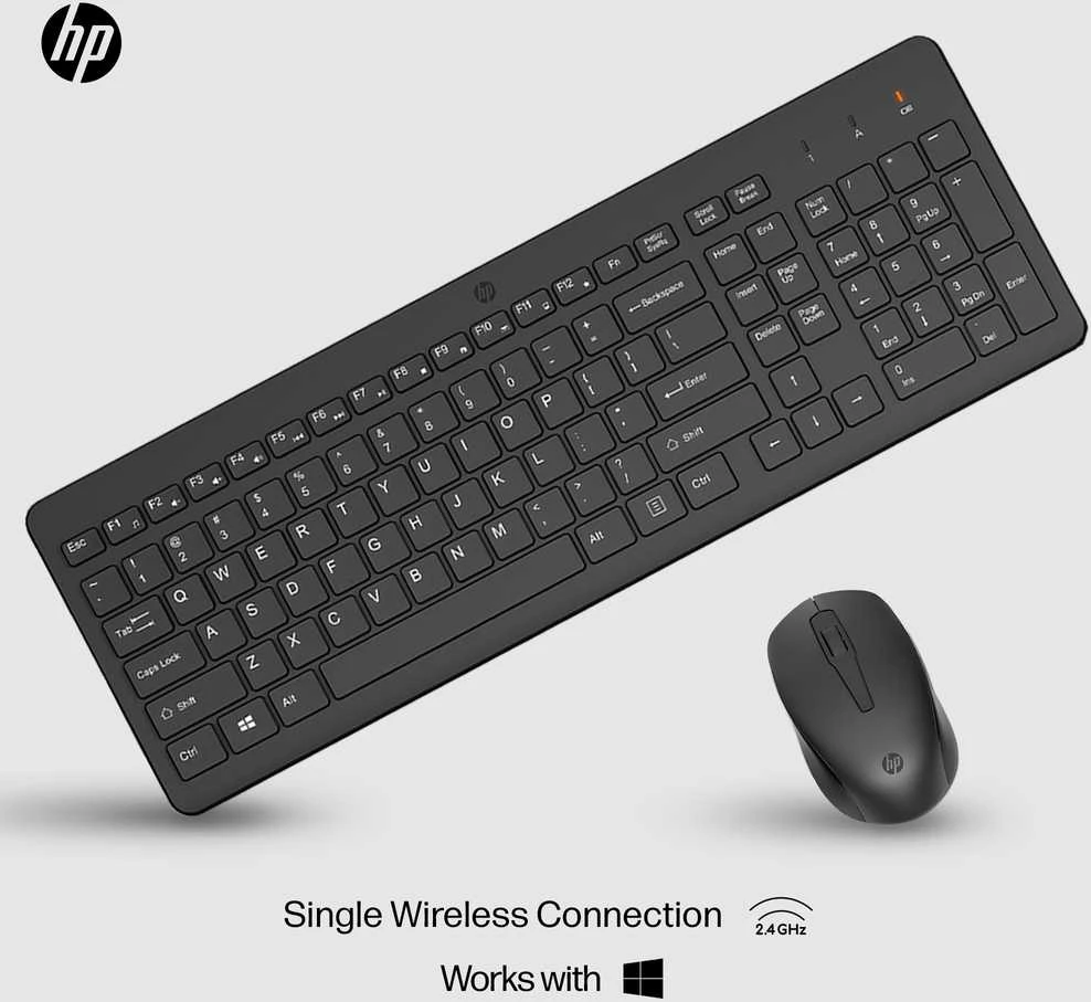 Klaviatūra Hewlett Packard (HP) HP 330 belaidės pelės ir klaviatūros rinkinys – juodas – JAV anglų kalba