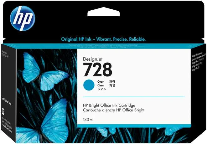 Hewlett Packard (HP) HP 728 130 ml žydros spalvos rašalo kasetė