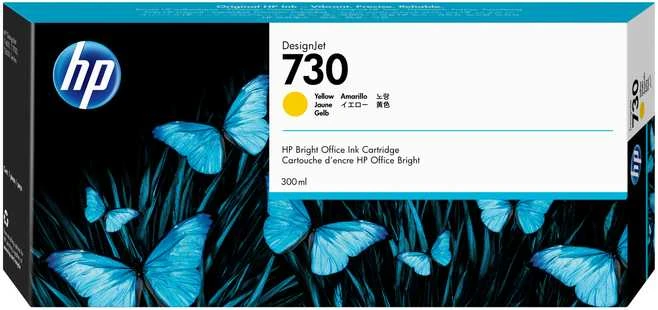 Hewlett Packard (HP) HP 730 300 ml geltonos spalvos rašalo kasetė