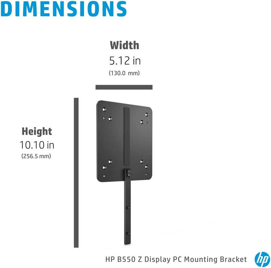 Laikiklis Hewlett Packard (HP) HP B550 DM Desktop Mini Thin Client PC Mounting Bracket for 724pu, 724pn, 724pf, 732pk, Z24f G3, Z24u G3, Z24n G3, Z27k G3, Z27q G3, Z27u G3, Z25xs G3, Z27xs G3, Z32k G3, Z24q G3, Z24m G3, 732pk, 724pf, P22h, P24h, P27h, P32u G5