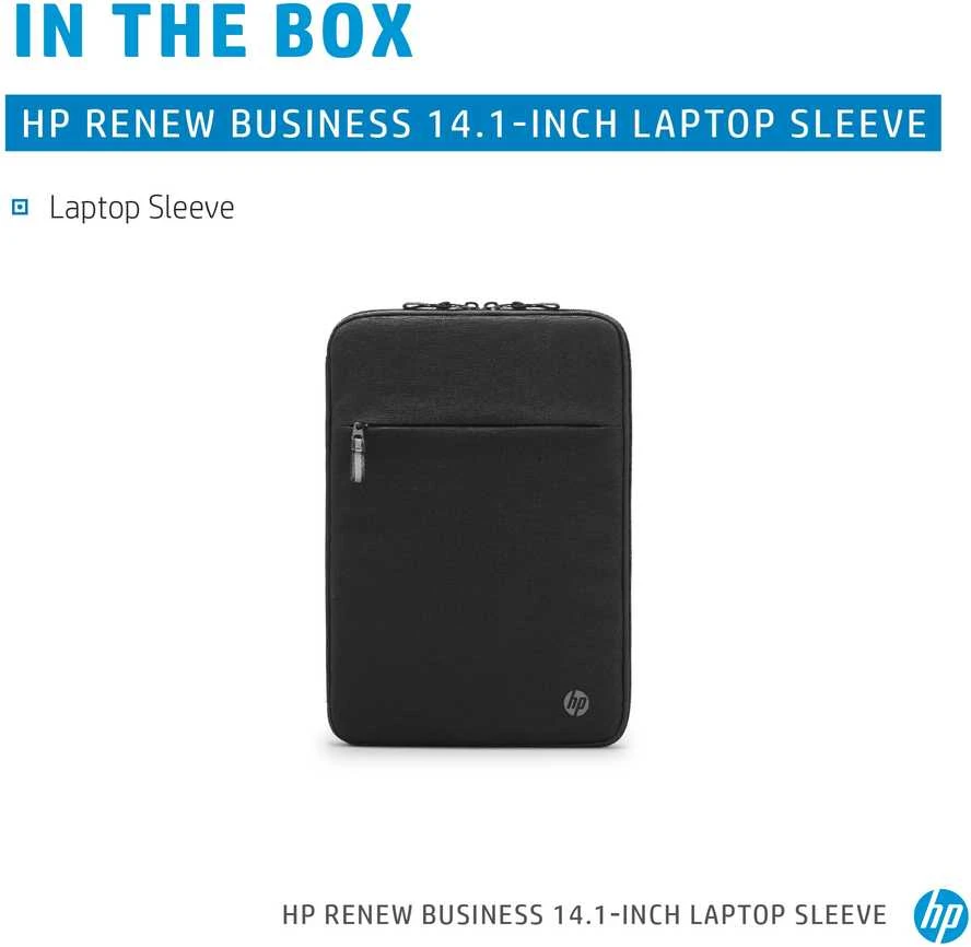 Hewlett Packard (HP) HP Business 14.1 Nešiojamas kompiuteris Sleeve, RFID & Bluetooth tracker Pocket, Sanitizable - Juodas (Atnaujinta)