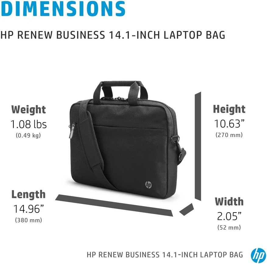 Hewlett Packard (HP) HP Business 14.1 Slim Top Load, RFID & Bluetooth tracker Pocket, Cable pass-through, Sanitizable - Juodas (Atnaujinta)