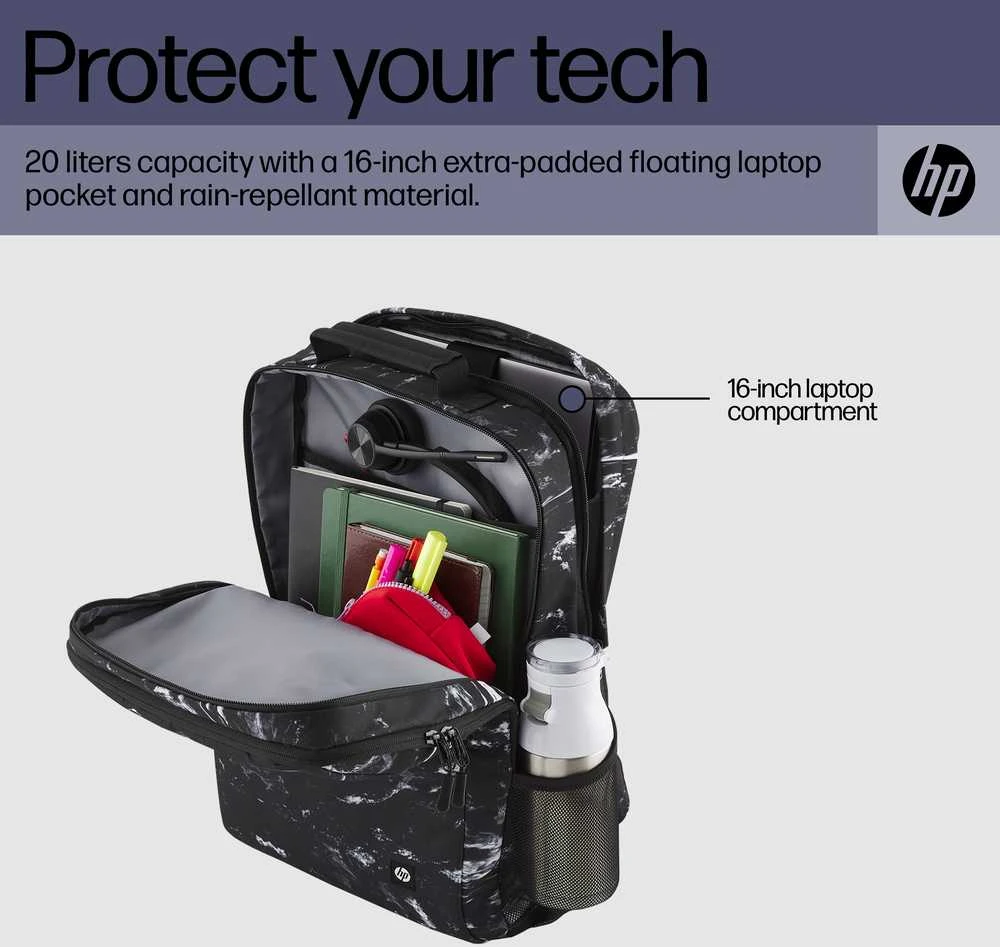 Hewlett Packard (HP) HP Campus XL 16 kuprinė, 20 litrų talpa – marmurinis akmuo