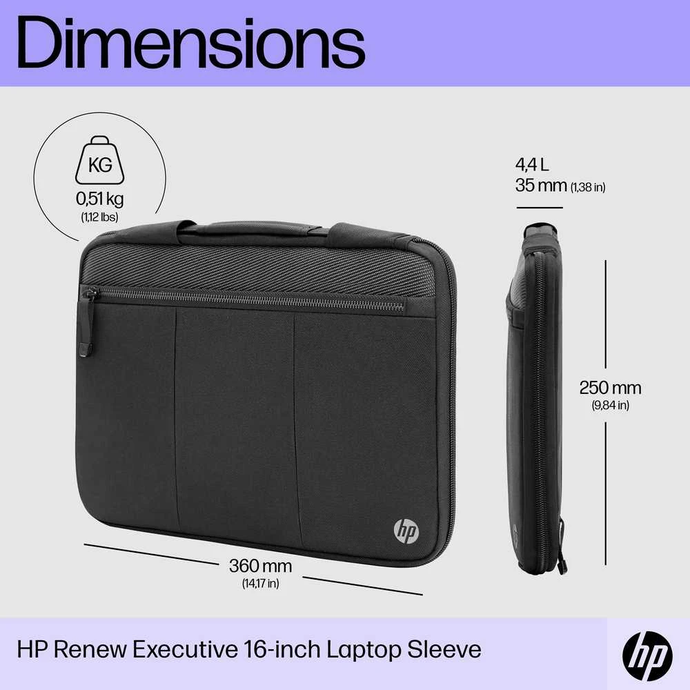Hewlett Packard (HP) HP „Executive“ 14 colių nešiojamojo kompiuterio dėklas, atsparus vandeniui, su kišene „Bluetooth“ sekikliui – juodas, pilkas