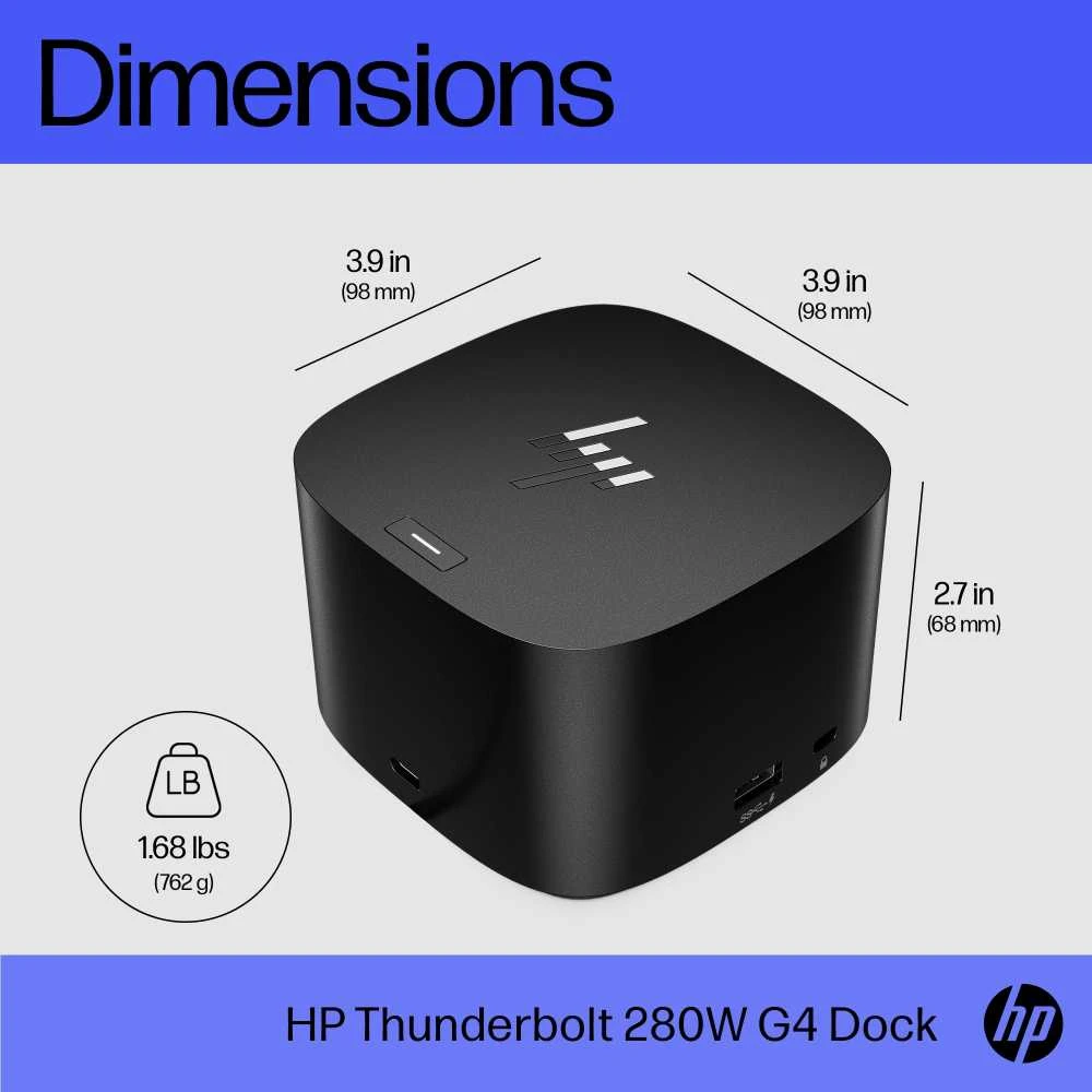 Hewlett Packard (HP) HP Thunderbolt 280W G4 dokas su kombinuotu kabeliu