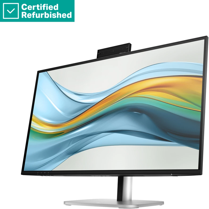 Hewlett Packard (HP) RENEW GOLD HP 527pm Series 5 Pro QHD Conferencing Monitorius - 27" 2560x1440 QHD 350-nit 100Hz AG, IPS, USB-C(100W/15W)/HDMI/DP Daisy-Chain, 3x USB-A, speakers, webcam, RJ-45 LAN, height adjust/tilt/swivel/pivot, 1 metai (replaces E27m)