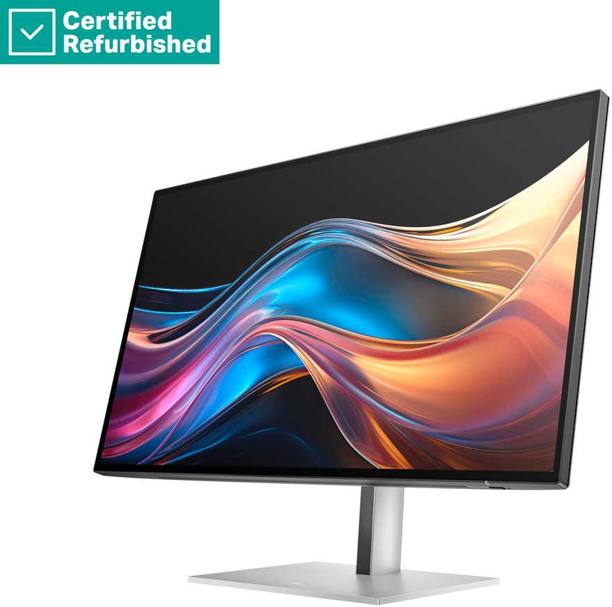 Hewlett Packard (HP) RENEW Sidabrinis HP 727pq Series 7 Pro QHD Monitorius - 27" 2560x1440 QHD 400-nit 120Hz AG, IPS Juodas HDR 400, USB-C(15W)/HDMI/DisplayPort/DisplayPort-out, 3x USB-A, No, height adjustable/tilt/swivel/pivot, 1 metai (replaces Z27q G3) (Atnaujinta)