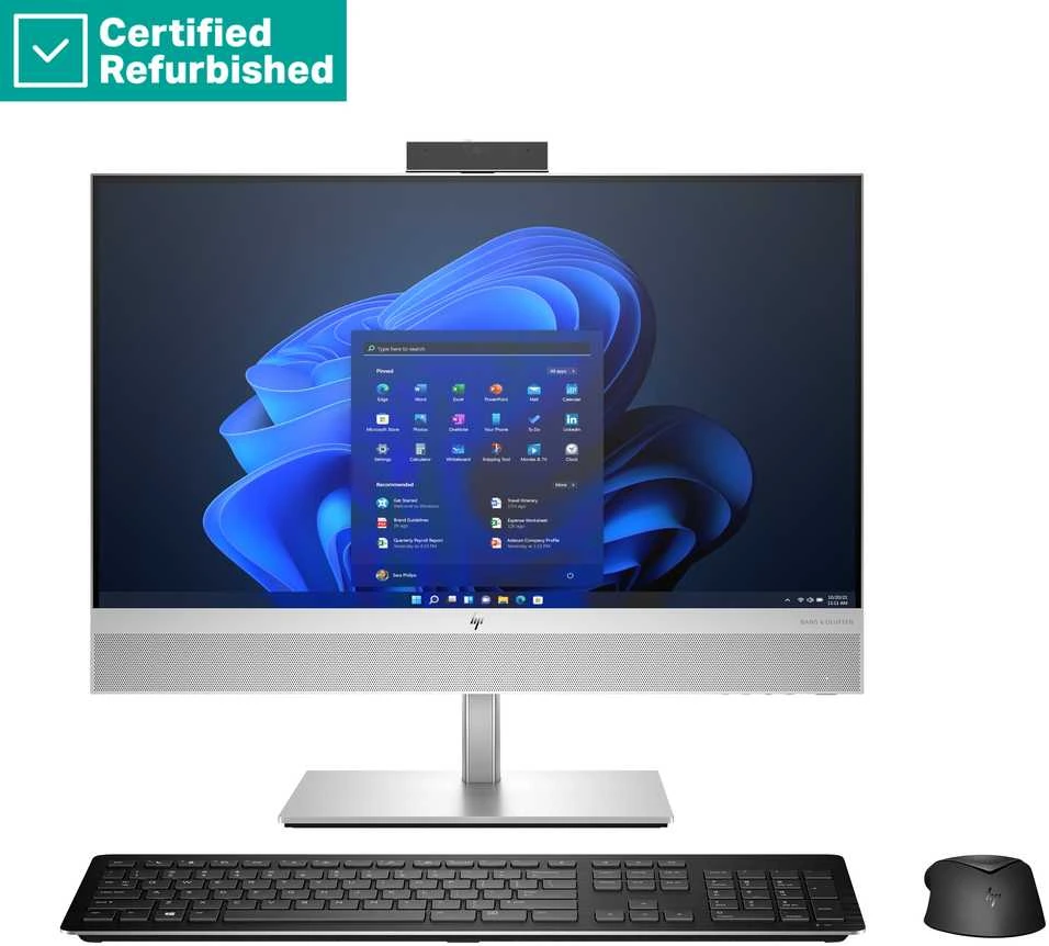 Hewlett Packard (HP) RENEW Sidabrinis HP Elite 840 G9 AIO All-In-One 24 - i5-12500, 16GB, 1TB SSD, 23.8 FHD Non-Touch AG, FPR, Height Adjustable, Win 11 Pro, 1 metai (Atnaujinta)