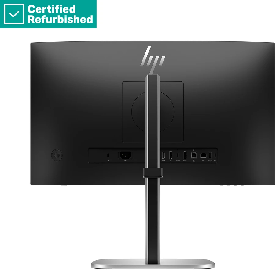 Hewlett Packard (HP) RENEW Sidabrinis HP 524pm Series 5 Pro FHD Conferencing Monitorius - 23.8" 1920x1080 FHD 350-nit 100Hz AG, IPS, USB-C(100W/15W)/HDMI/DP Daisy-Chain, 3x USB-A, speakers, webcam, RJ-45 LAN, height adjust/tilt/swivel/pivot, 1 metai (replaces E24m) (Atnaujinta)