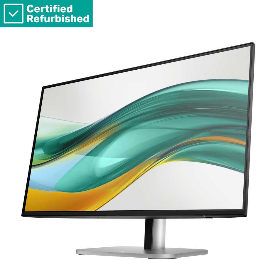 Hewlett Packard (HP) RENEW Sidabrinis HP 524pf Series 5 Pro FHD Monitorius - 23.8" 1920x1080 FHD 350-nit 100Hz AG, IPS, HDMI/DisplayPort, 4x USB-A, height adjustable/tilt/swivel/pivot, 1 metai (replaces E24 G5) (Atnaujinta)