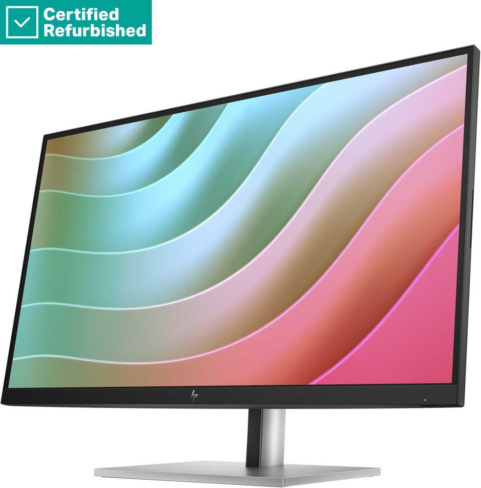 Hewlett Packard (HP) RENEW Sidabrinis HP E27k G5 4K Charging Monitorius - 27" 3840x2160 UHD 350-nit 60Hz AG, IPS, USB-C(65W)/USB-C(15W)/HDMI/DisplayPort, 3x USB-A, speakers, RJ-45 LAN, height adjustable/tilt/swivel/pivot, 1 metai (Atnaujinta)
