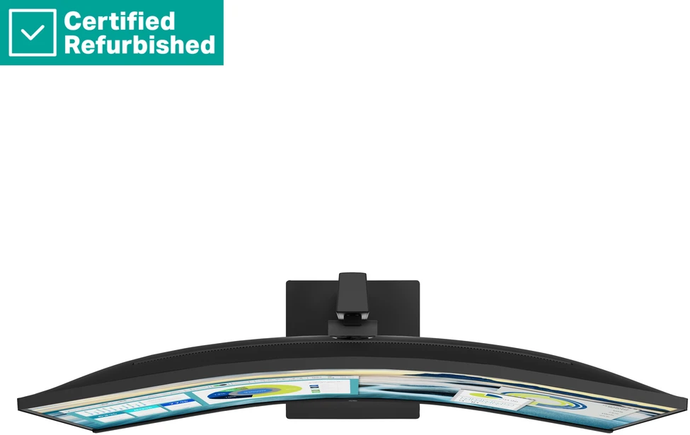 Hewlett Packard (HP) RENEW Sidabrinis HP P34hc G4 Curved Charging Monitorius - 34" 3440x1440 WQHD 250-nit 100Hz AG, Curved, VA, USB-C(65W)/HDMI/DisplayPort, 4x USB-A, speakers, height adjustable/tilt, 1 metai