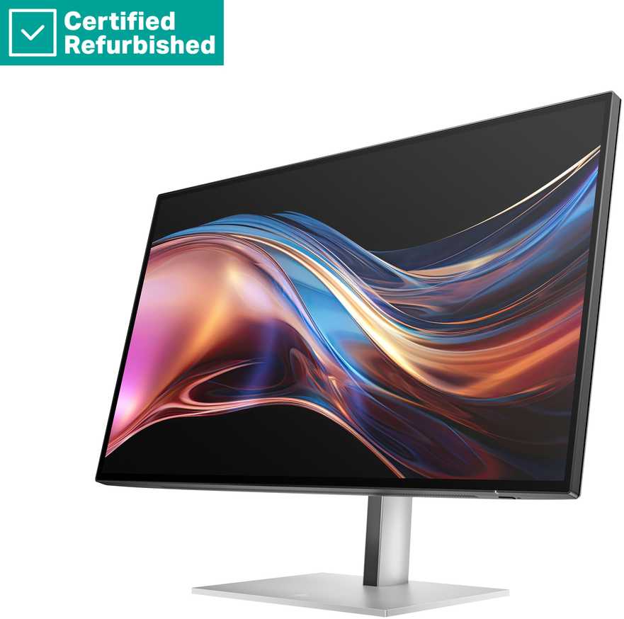 Hewlett Packard (HP) RENEW Sidabrinis HP 727pu Series 7 Pro QHD Charging Monitorius - 27" 2560x1440 QHD 400-nit 120Hz AG, IPS Juodas HDR 400, USB-C(100W)/USB-C(15W)/HDMI/DisplayPort/DisplayPort-out, 5x USB-A, RJ-45 LAN, height adjustable/tilt/swivel/pivot, 1 metai (Atnaujinta)