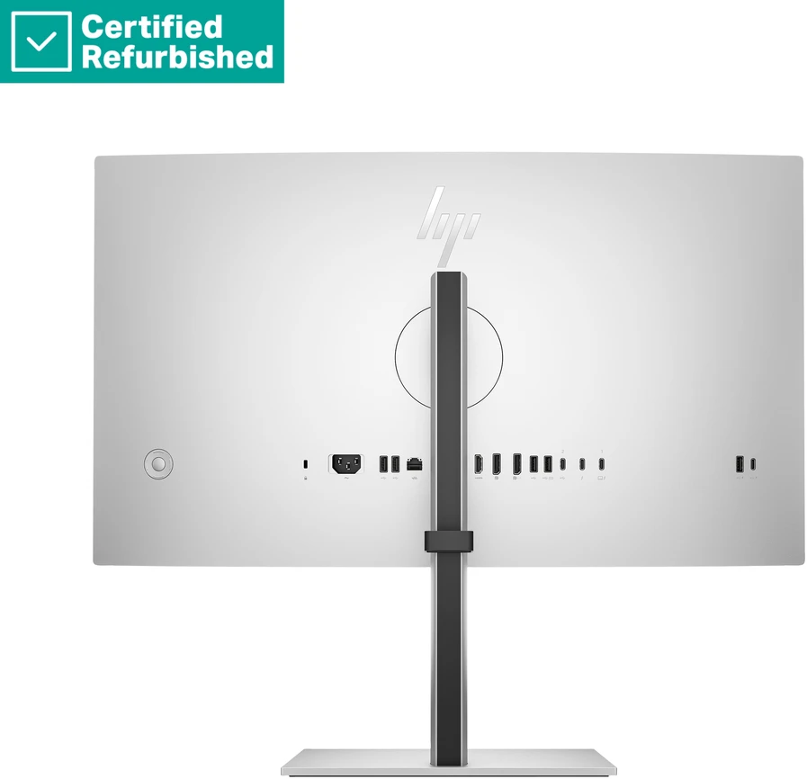 Hewlett Packard (HP) RENEW Sidabrinis HP 727pm Series 7 Pro 4K Conferencing Monitorius - 27" 3840x2160 UHD 400-nit 60Hz AG, IPS Juodas HDR 400, USB-C(100W/15W)/HDMI/DP Daisy-Chain, 5x USB-A, speakers, 5MP webcam, RJ-45 LAN, height adjustable/tilt/swivel/pivot, 1 metai