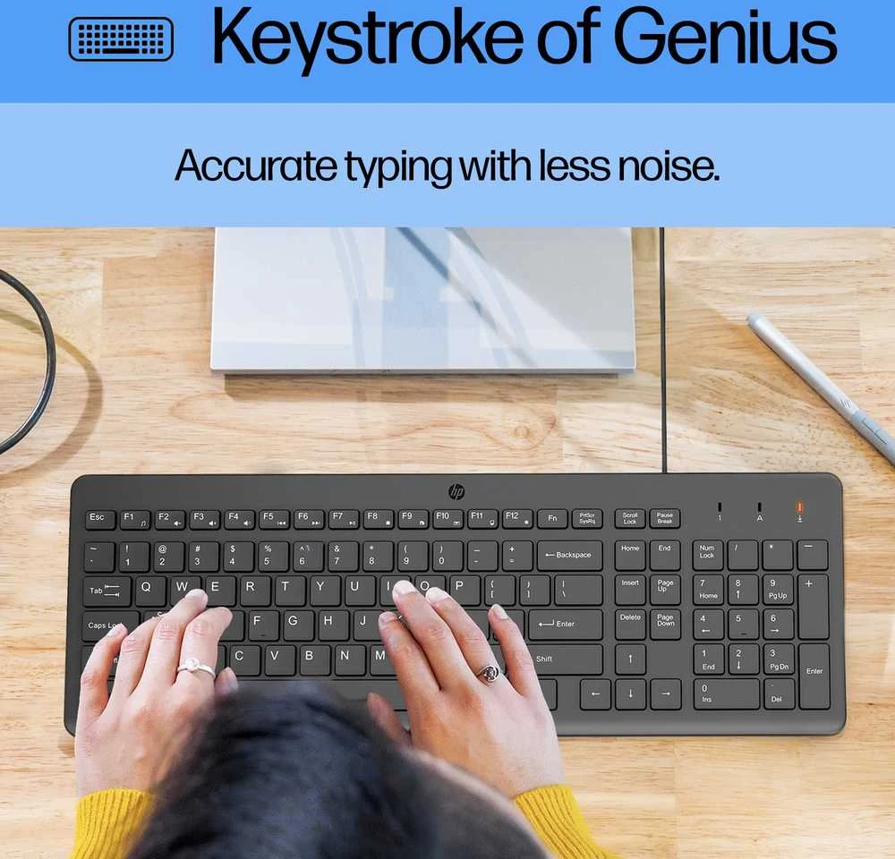HP 150 USB su laidu Pelė Klaviatūra Combo - Juodas - US ENG