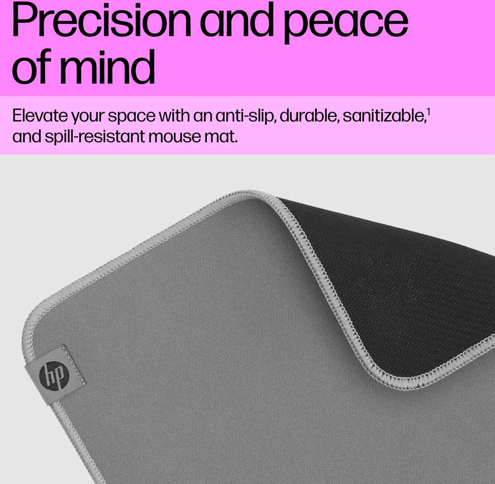 HP 105 Pelė kilimėlis - Anti-Slip, Sanitizable, Spill-resistant - Pilkas