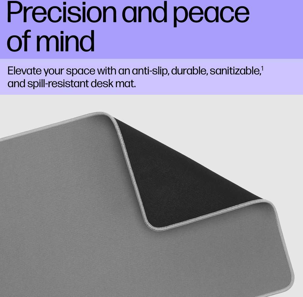 HP 205 Desk Mat/Pelė kilimėlis - Anti-Slip, Sanitizable, Spill-resistant - Pilkas, 70x30cm