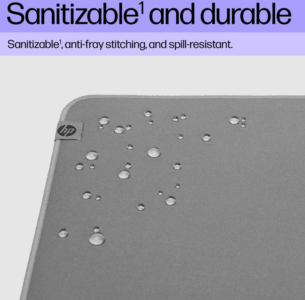 HP 205 Desk Mat/Pelė kilimėlis - Anti-Slip, Sanitizable, Spill-resistant - Pilkas, 70x30cm