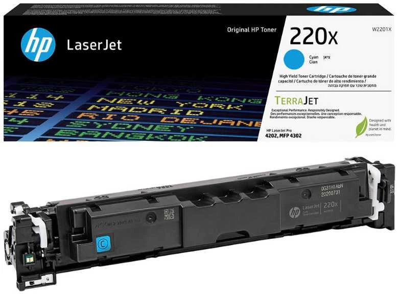 „Hewlett Packard“ (HP) HP 220X žalsvai mėlyna originali „LaserJet“ dažų kasetė