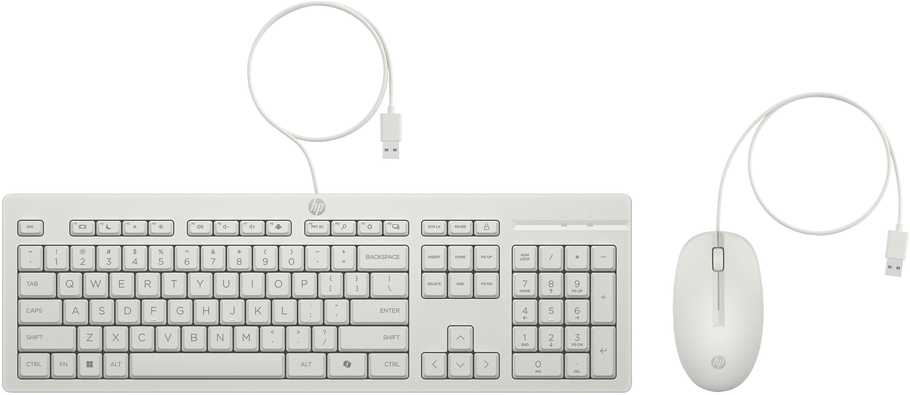HP 225 G2 USB su laidu Pelė Klaviatūra Combo, Copilot Key - Cashmere Baltas - ESTONIAN