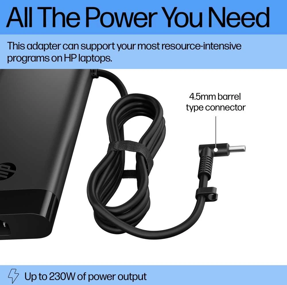 HP 230 W išmanusis kintamosios srovės adapteris ir nešiojamojo kompiuterio įkroviklis