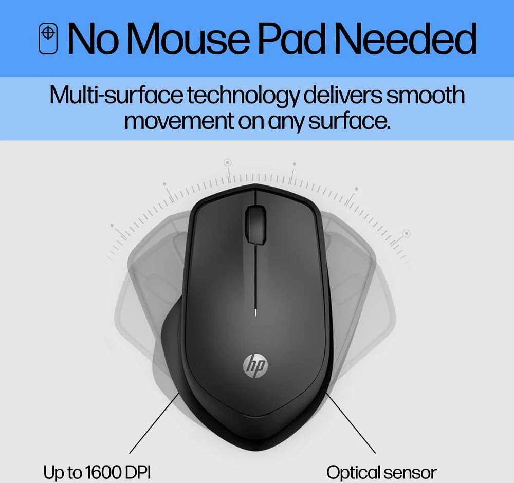 Belaidė pelė HP 280 Silent, juoda