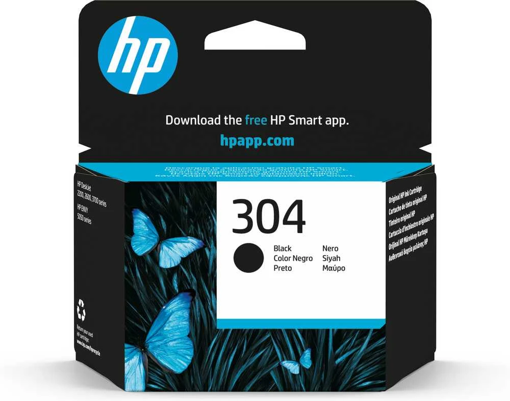 Hewlett Packard (HP) HP 304 Juodas Ink Cartridge