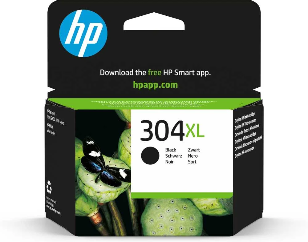 Hewlett Packard (HP) HP 304XL didelės talpos juodo rašalo kasetė, 300 puslapių, skirta HP DeskJet 2620, 2630, 2632, 2633, 3720, 3730, 3732, 3735