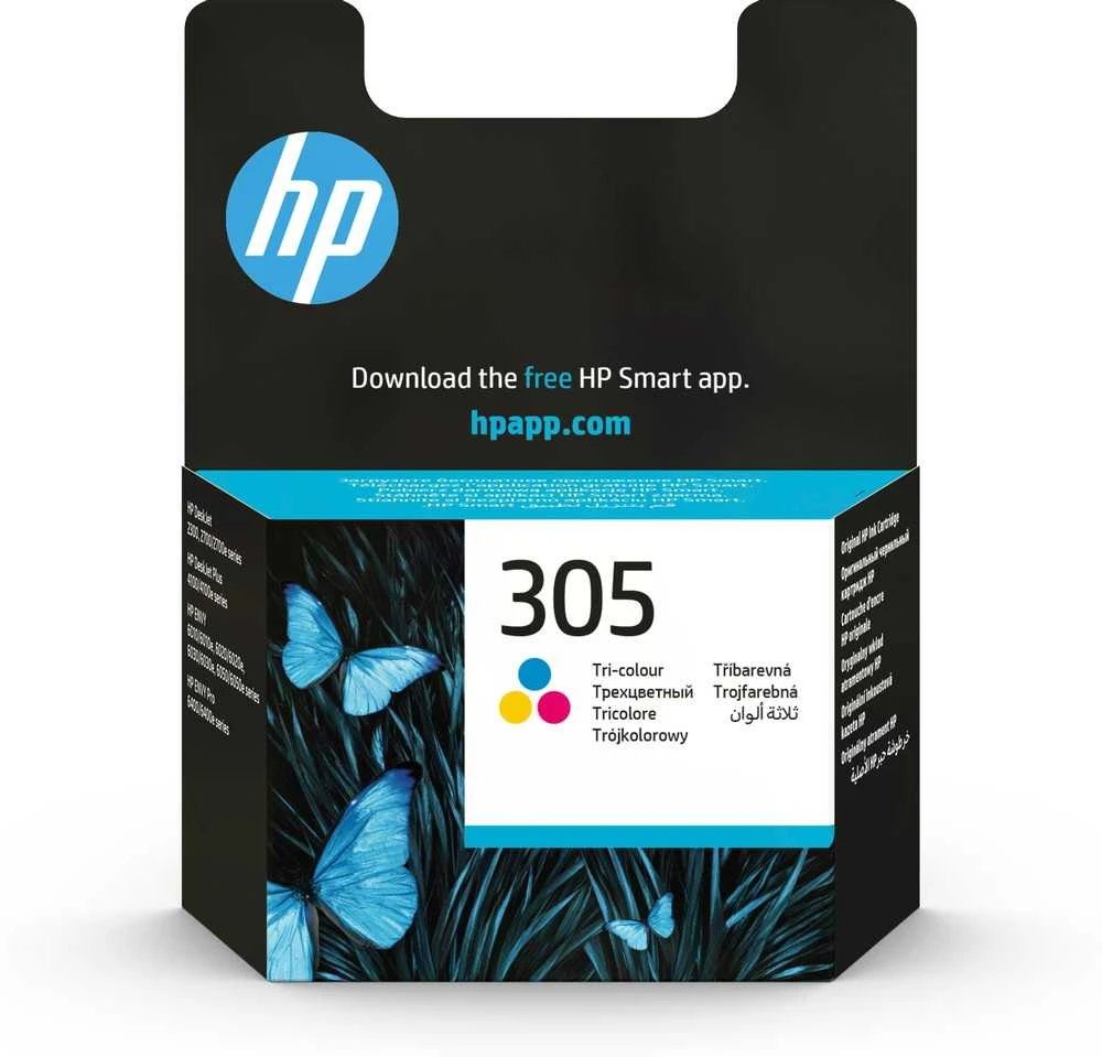 Hewlett Packard (HP) HP 305 trispalvės rašalo kasetės, 100 puslapių, skirtos HP DeskJet 2300, 2710, 2720, Plus 4100