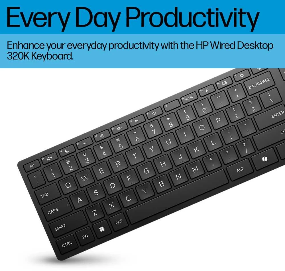 Hewlett Packard (HP) HP su laidu Desktop 320K Klaviatūra
