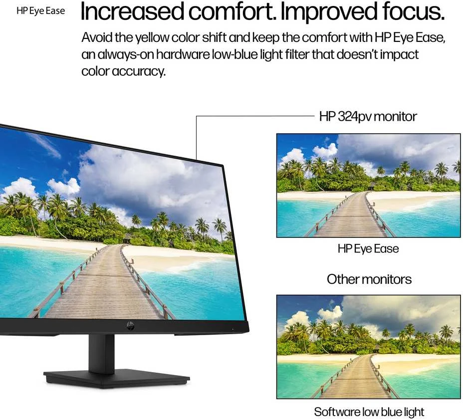 HP 324pv serijos 3 Pro FHD monitorius – 24 colių 1920x1080 FHD 250 nitų 100 Hz AG, VA, HDMI/VGA, pakreipimas, 3 metimai (pakeičia P24v)