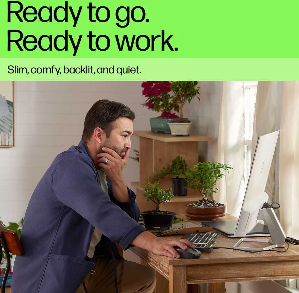 HP 405 su pašvietimu USB-C su laidu 24/7 Klaviatūra, Spill Resistant, Sanitizable, Programmable, Adjustable Tilt and LED brightness - Juodas - US ENG