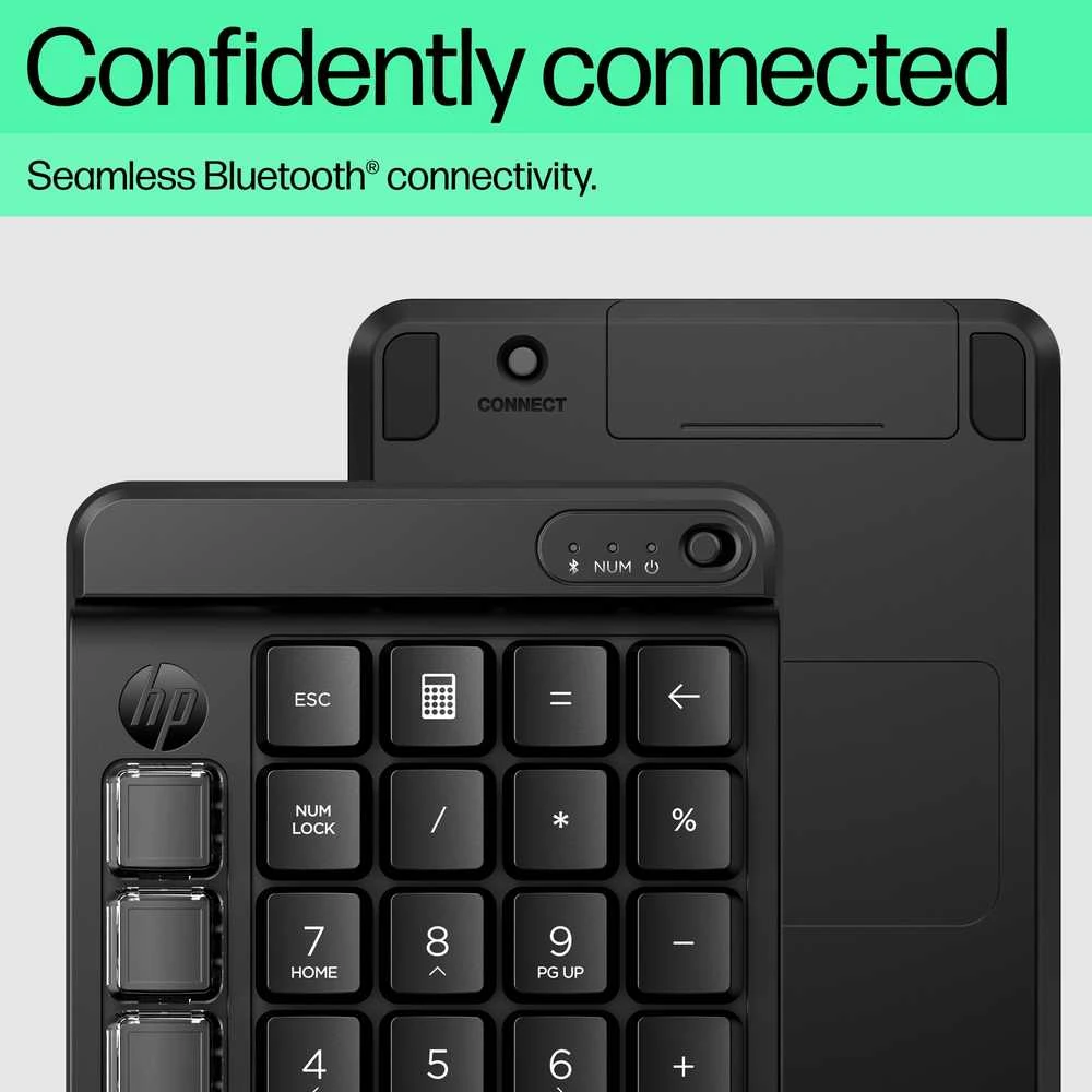 HP 435 programuojama belaidė Bluetooth klaviatūra su keičiamais klaviatūros dangteliais - Juodas