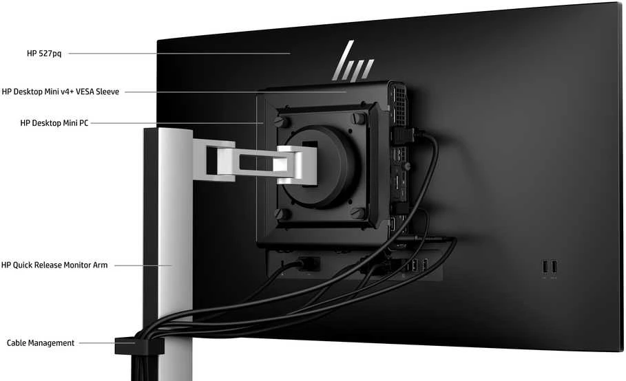 HP 527pq Series 5 Pro QHD monitorius – 27 colių 2560x1440 QHD 350 nitų 100Hz AG, IPS, HDMI/DisplayPort, 4x USB-A, reguliuojamas aukštis / pakreipimas / pasukamas / sukamas, 3 metai (pakeičia E27q G5)