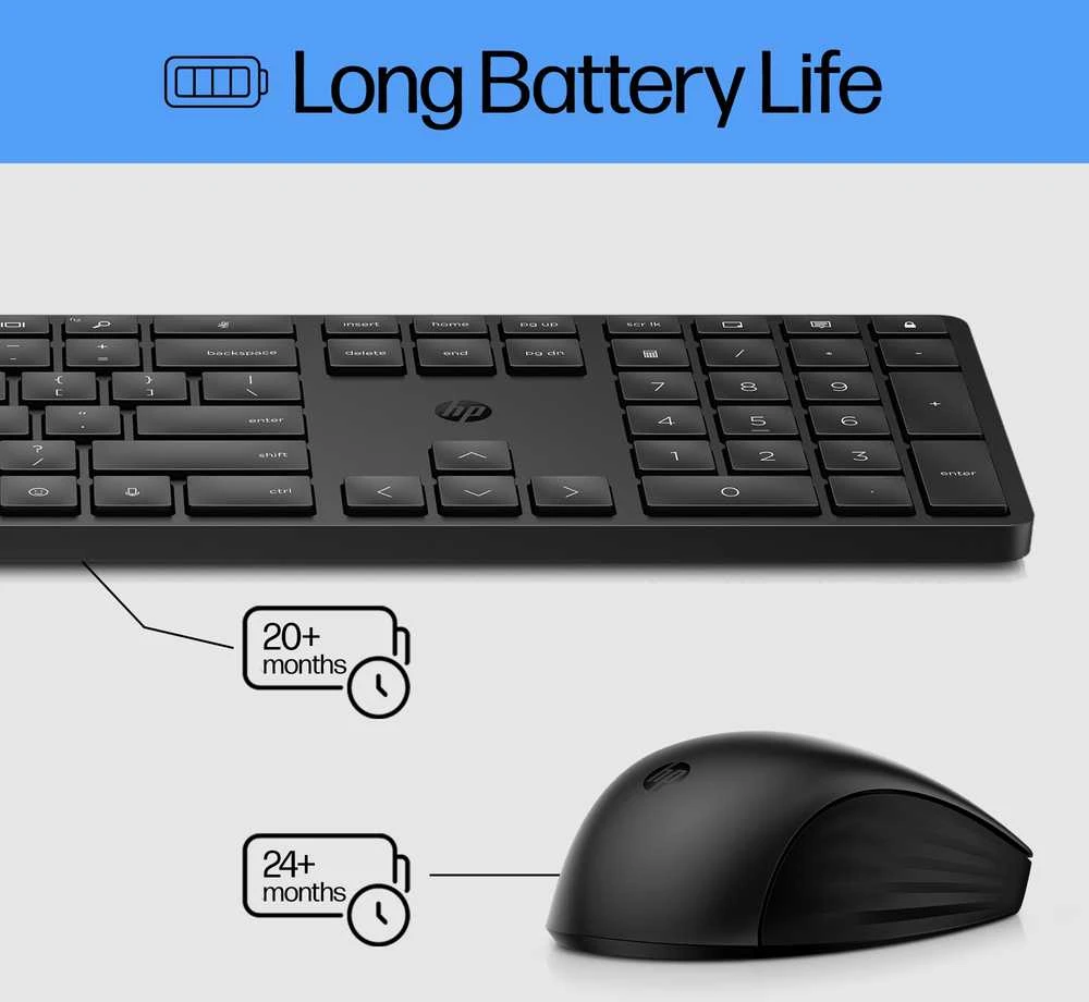HP 650 Wireless Pelė Klaviatūra Combo - Baltas - US ENG